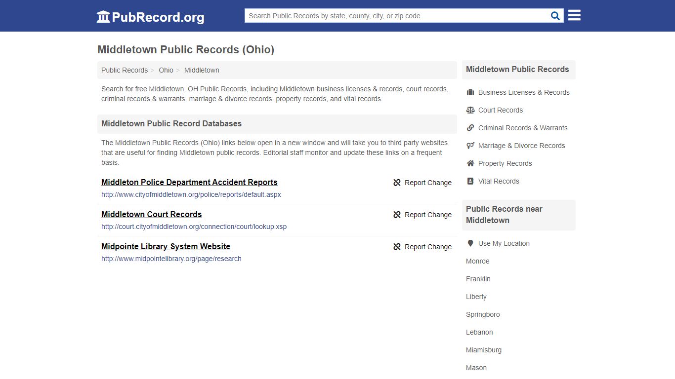 Free Middletown Public Records (Ohio Public Records)